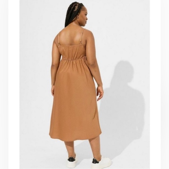 Torrid Maxi Woven Jacquard Lace Trim Cami Dress - Picture 4 of 5